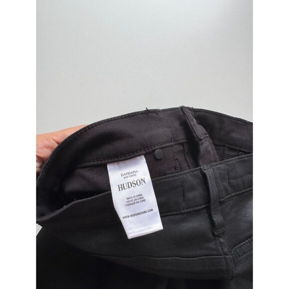 HUDSON Barbara Noir Coated Black Stretch High Rise Bootcut Jeans, Size 29 - Picture 14 of 16